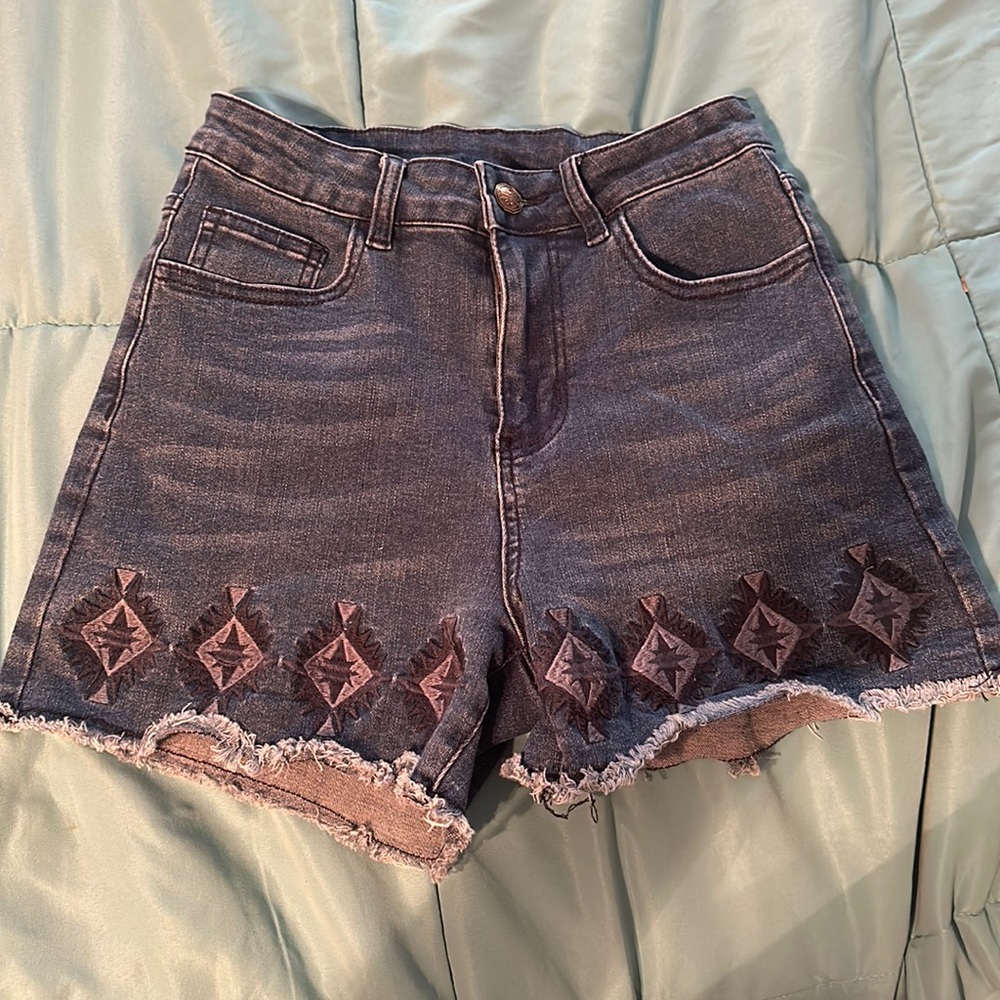 Crazy train denim shorts